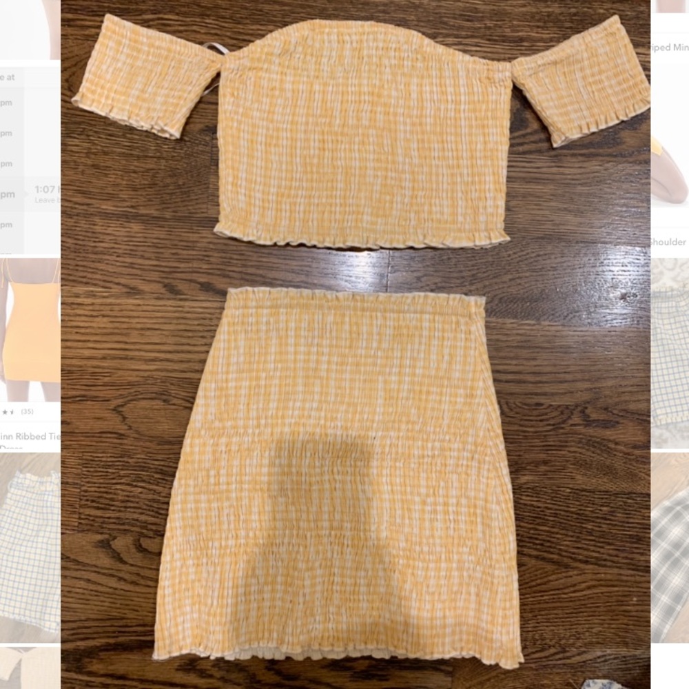 yellow and white two piece
